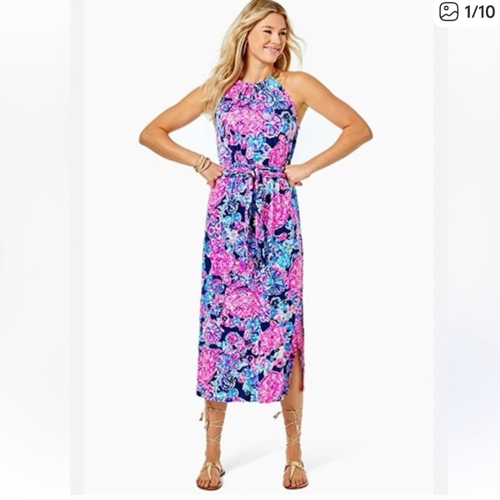 Lilly Pulitzer Bingham Halter Chain High Tide Turtle Amazme